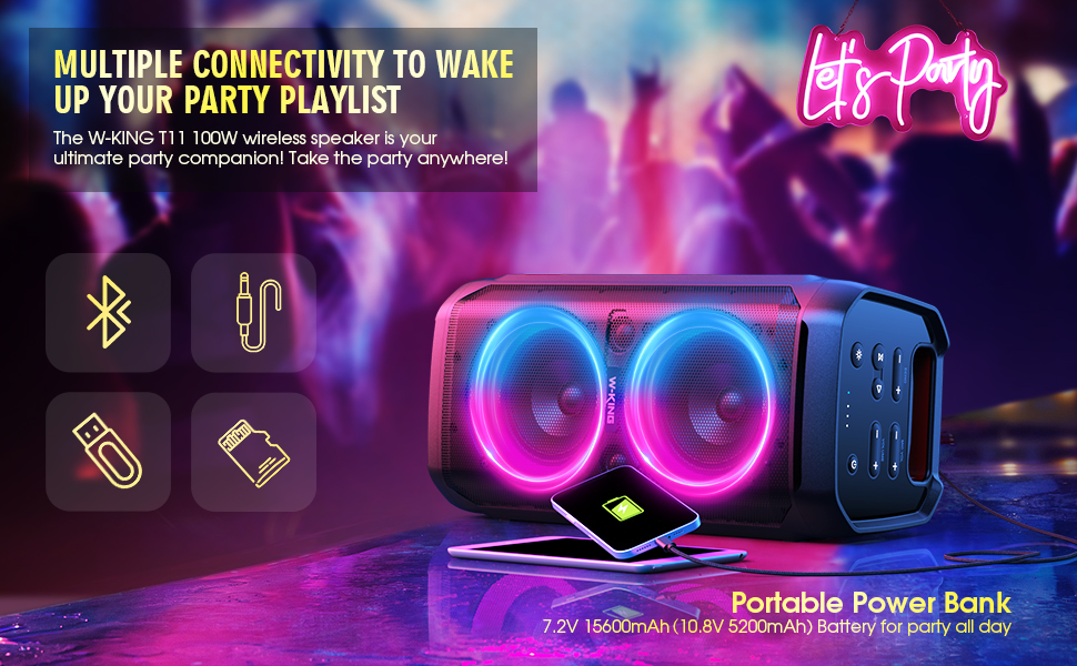 W-KING T11 100W Wireless Bluetooth Speakers V5.3
