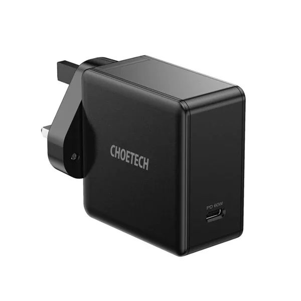 Choetech 61W Gan Tech Power Delivery Fast Charger with PD 3.0 & GaN Tech Type C Foldable Charger – US – Black (Q6006)