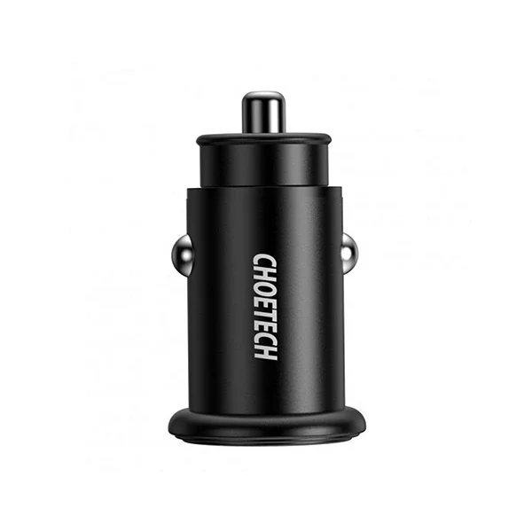 Choetech Dual USB QC 3.0 USB-A + PD 20W Type-C USB Fast Car Charger – Black (TC0006)