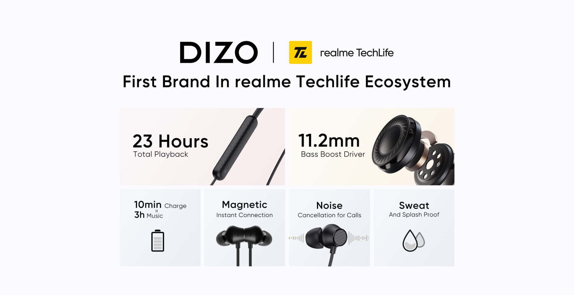 DIZO Wireless Active Neckband in Ear Headset – Black 1