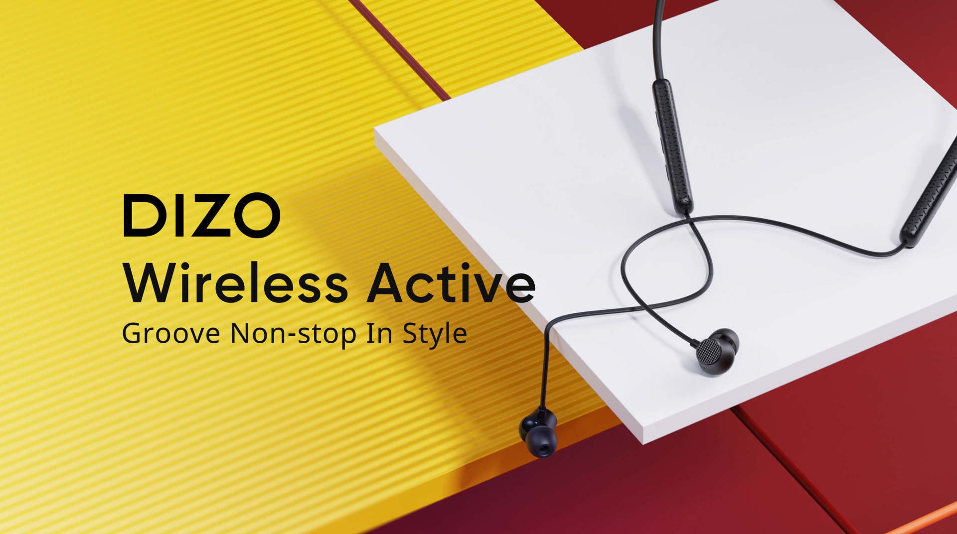 DIZO Wireless Active Neckband in Ear Headset – Black