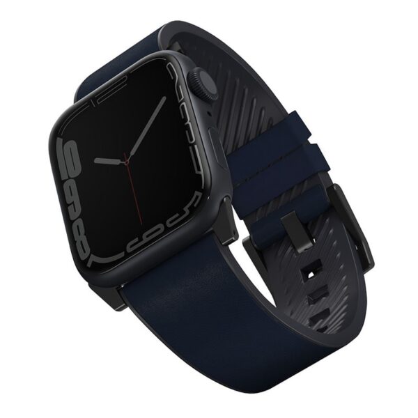 Buy-UNIQ-STRADEN-Genuine-Leather-Hybrid-Apple-Watch-Strap-for-Series-1-7-SE-454442MM-–-Prussian-Blue-in-Pakistan-at-Red-Cube-Labs