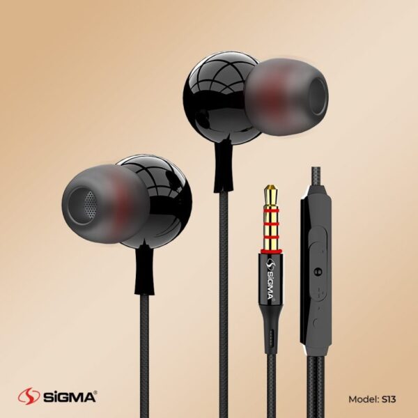 Sigma Stereo Black Earphones S13