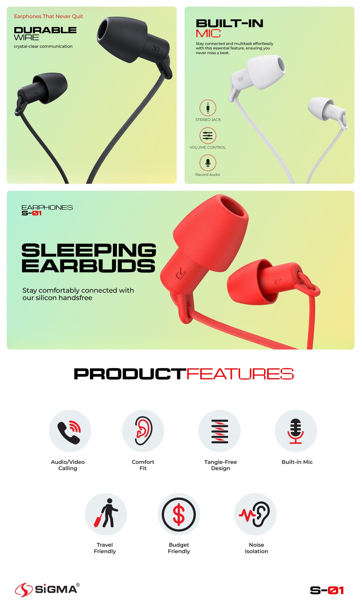 Sigma Super Sleep Earphones S01