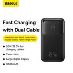 Baseus Comet Series Dual-Cable Digital Display Fast Charge Power Bank 10000mAh 22.5W 3