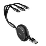 Baseus Golden Loop 3-in-1 Elastic Data Cable in Black
