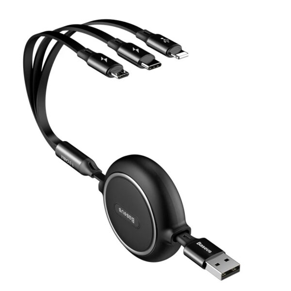 Baseus Golden Loop 3-in-1 Elastic Data Cable in Black