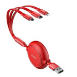 Baseus Golden Loop 3-in-1 Elastic Data Cable in Red